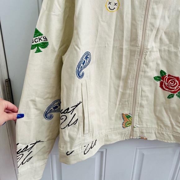 NWT fresh prints of bel-aire by drill clothing co printed zip up jacket size med - Picture 2 of 9